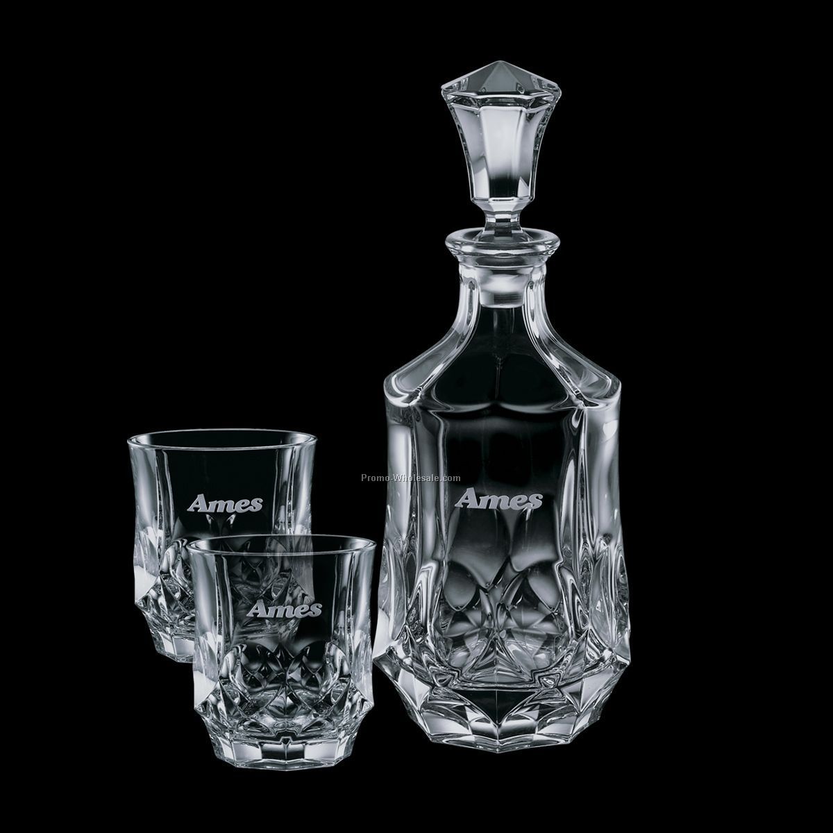 Foxborough Decanter & 2 On-the-rocks Glasses