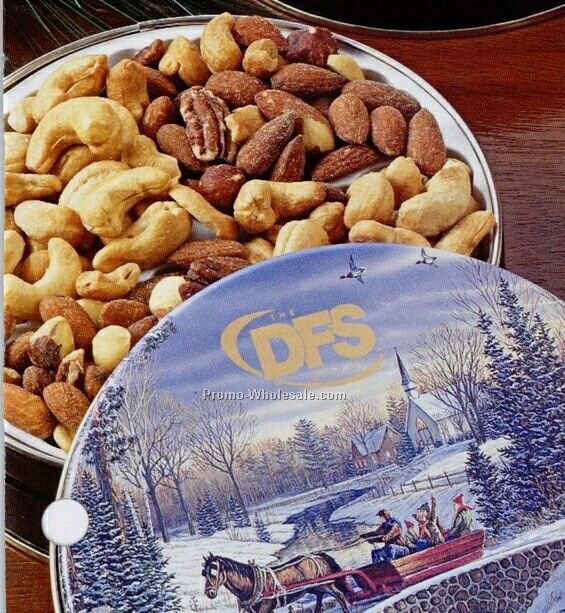 Glad Tidings Tin W/ Cashews And Spicy Nut Mix