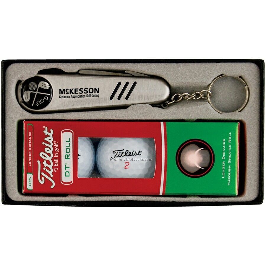 Golfers Gift Set With Tltleist Dt Roll Golf Ball