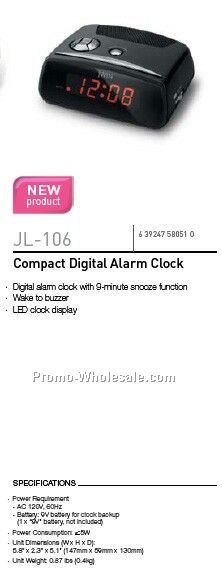 Jwin Compact Digital Alarm Clock