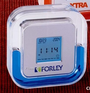 Liquid Filled Digital Alarm Clock With Calendar, Temperature And Timer