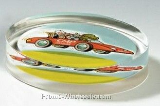 Lucite Horizontal Oval Stock Shape Embedment/ Award