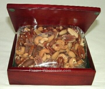 Mahogany Toned Gift Box W/ Deluxe Mixed Nuts (No Peanuts)