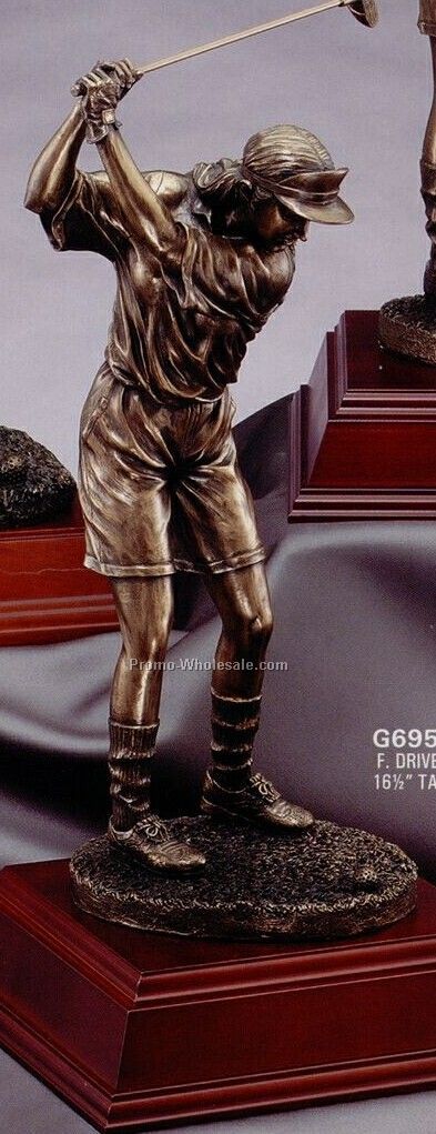 Majestic Series Elegant Resin Gold Sculpture - 16-1/2" Female Driver