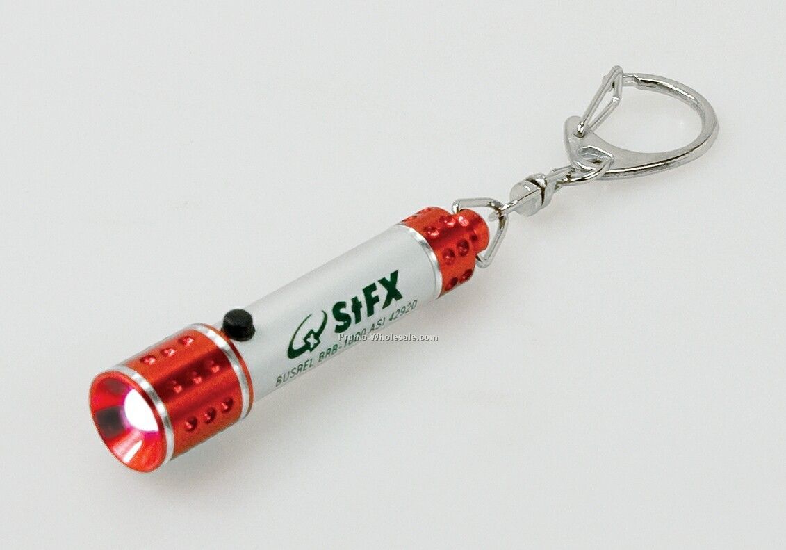 Metal Flashlight On Key Chain