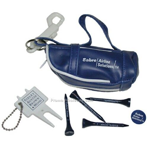 Mini II Golf Bag On Hook (4 Tee/ Ball Marker/ Plastic Divot Tool W/ Brush)