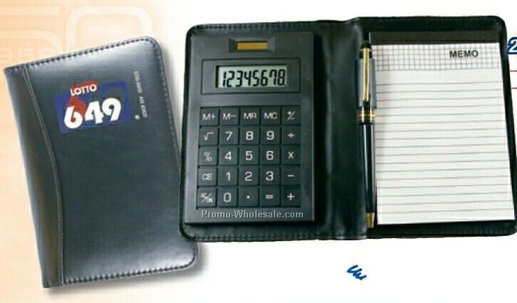 Note Book Pad Holder W/ Calculator & Case