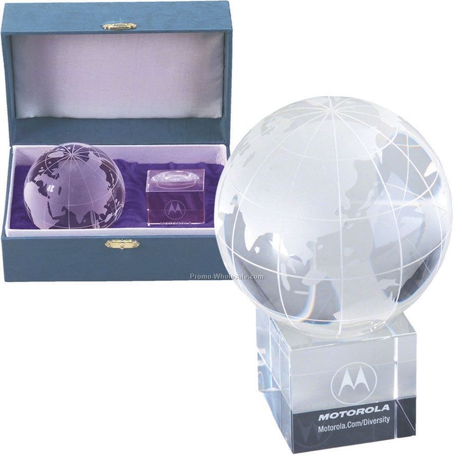 Optical Crystal Globe On Base