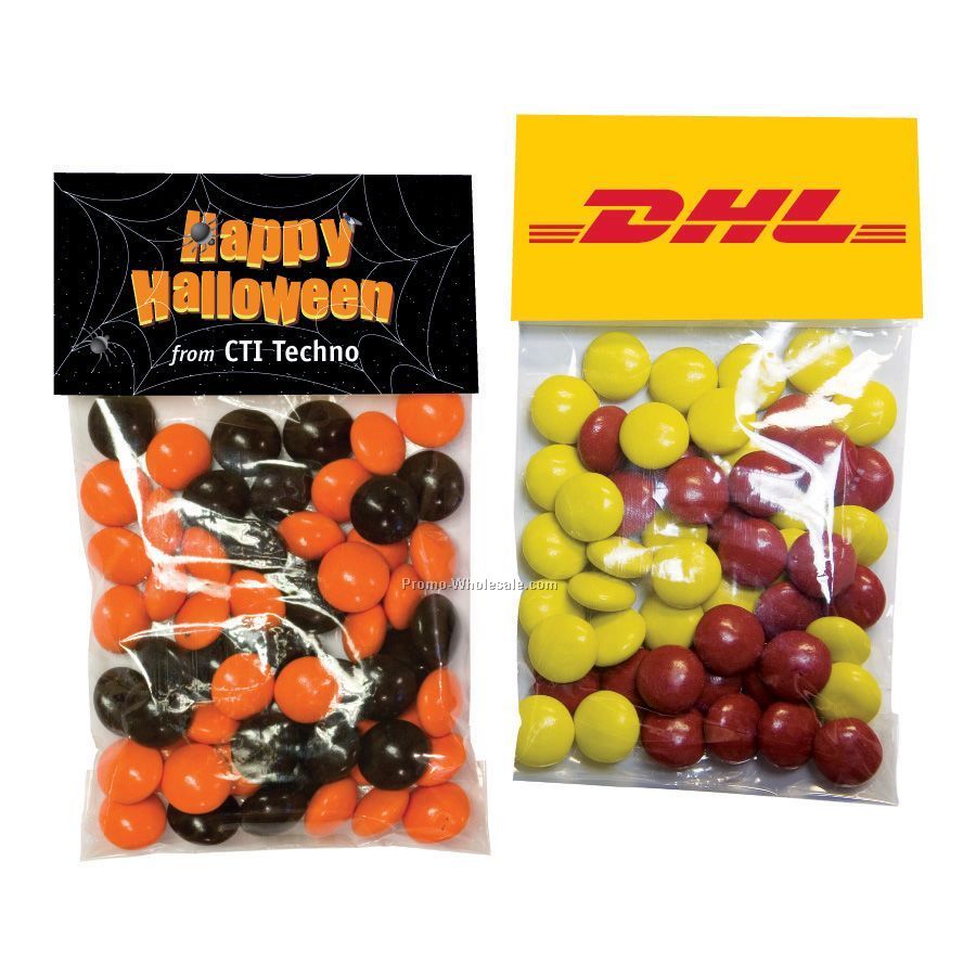 Plastic Candy Bag With Header Card, Filled With Peanuts