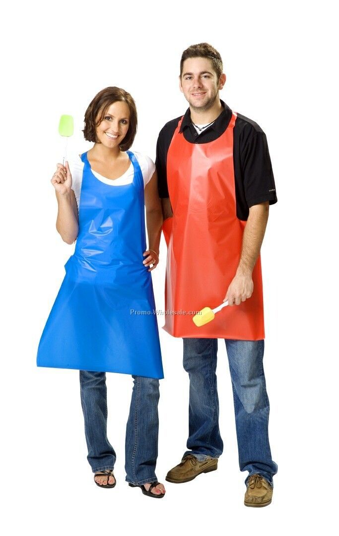 Plastic Solid Colors Die Cut Apron 25"x31-1/2" (Blank)