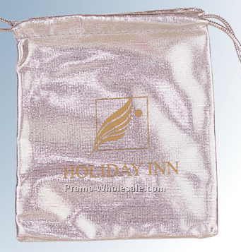 Silver Microfiber Drawstring Pouch