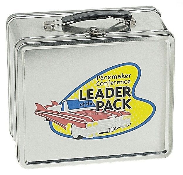 Stock Silver Retro Tin Lunch Box