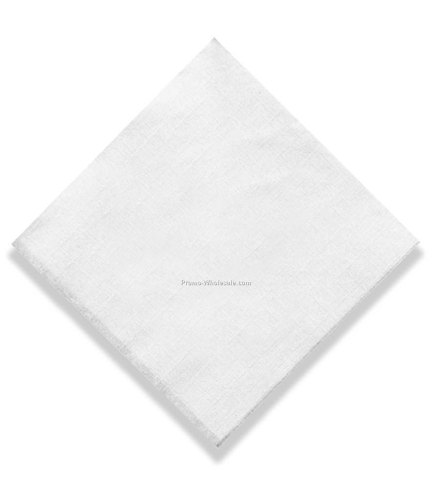 The 500 Line (5"x5") Folded White Beverage Napkin W/ Linen Embossing