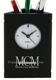 Tri-paneled Penholder Clock