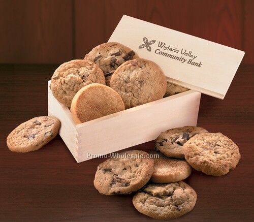 Wooden Collector's Box W/ Gourmet Cookies