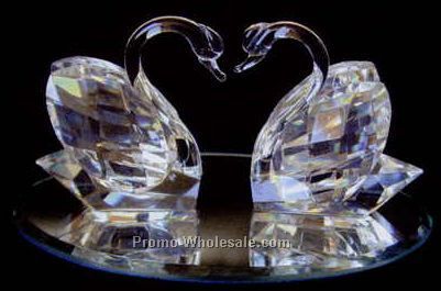 1-1/2"x3-1/8" Optic Crystal Love Swan Figurine