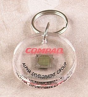 1-1/4" Diameter X 3/8" Lucite Keytag Embedment