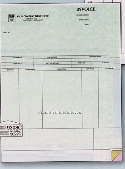 1 Part Parchment Single Sheet Product Invoice