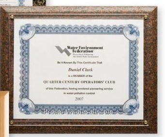 11"x13-1/2" Slide-in Dakota Burl Certificate Plaques (Emerald)