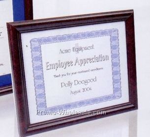 11"x14" Rosewood Burl Certificate Frame W/ Single Mat