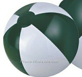 12" Inflatable Forest Green & White Beach Ball