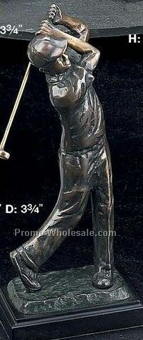 12-1/2"x5-1/4"x3-3/4" Tee-off II Bronzed Sculpture