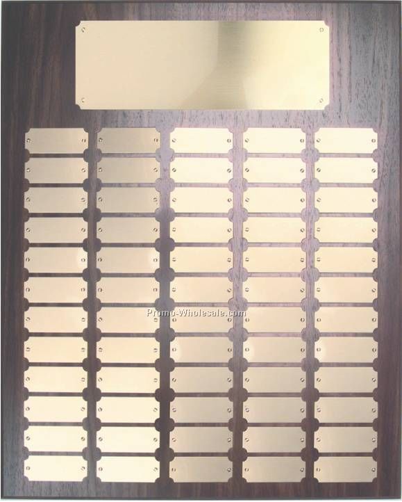 16" X 20" Walnut Finish 60 Plate Perpetual Plaque