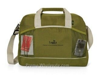 16"x3-1/2"x12" Moss Green Recycled Essential Portfolio Bag