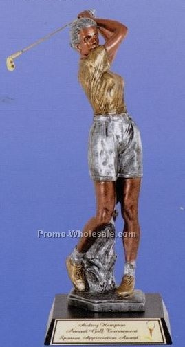 17" High Quality Sport Sculpture (Female Golf)