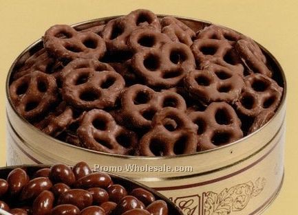 18 Oz. Variety Snack Tins - Chocolate Covered Mini Pretzels