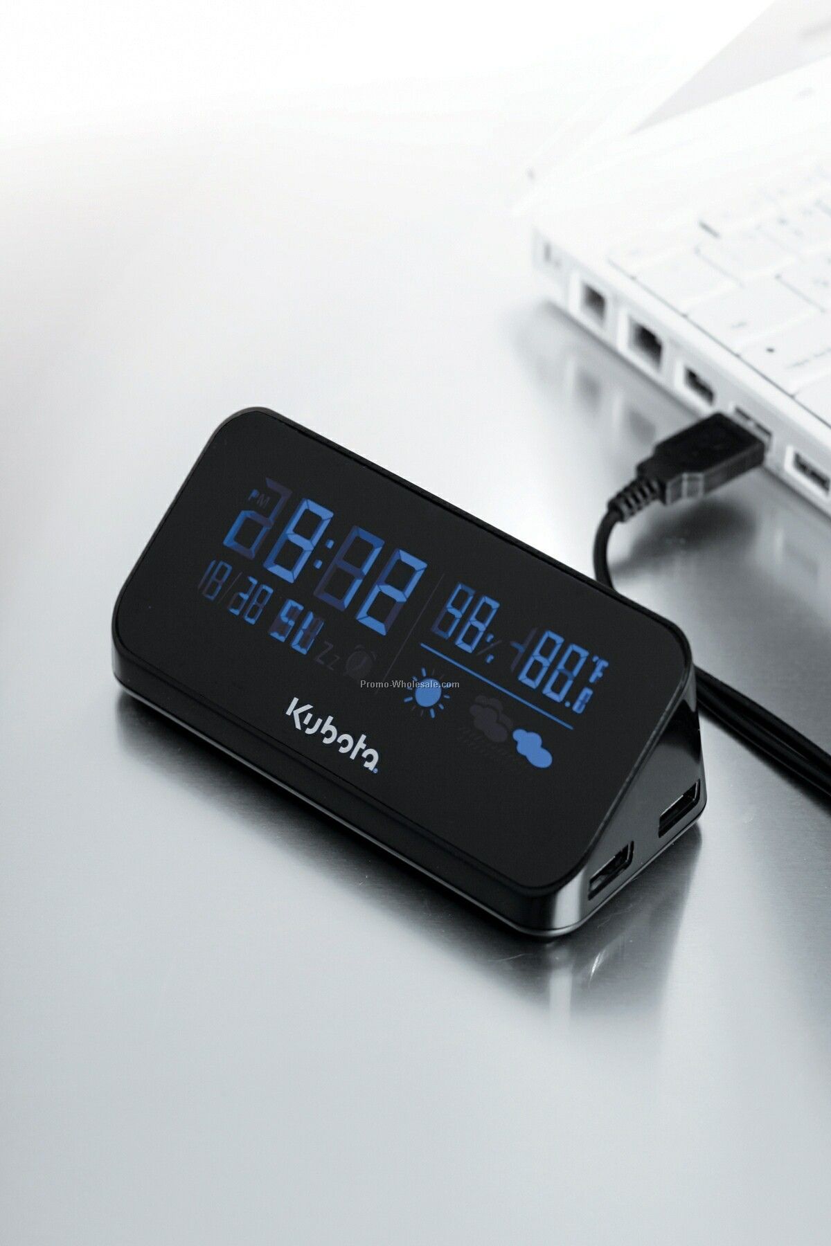 2.0 USB Hub W/4 Ports & Clock/Weather Station