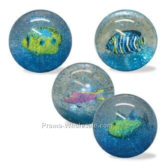 2-1/4" Hi-bounce Tropical Fish Glitter Water Ball