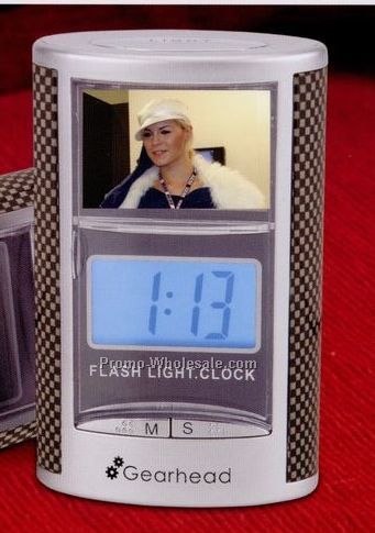 2-1/4"x4" Alarm Clock, Photo Frame, Calendar And Flashlight