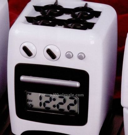 2-3/4"x3-1/4"x3" Stove Or Oven Shaped Plastic Alarm Clock