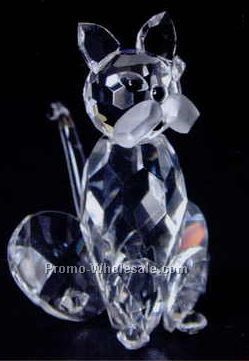 2-3/8" Optic Crystal Cat Figurine