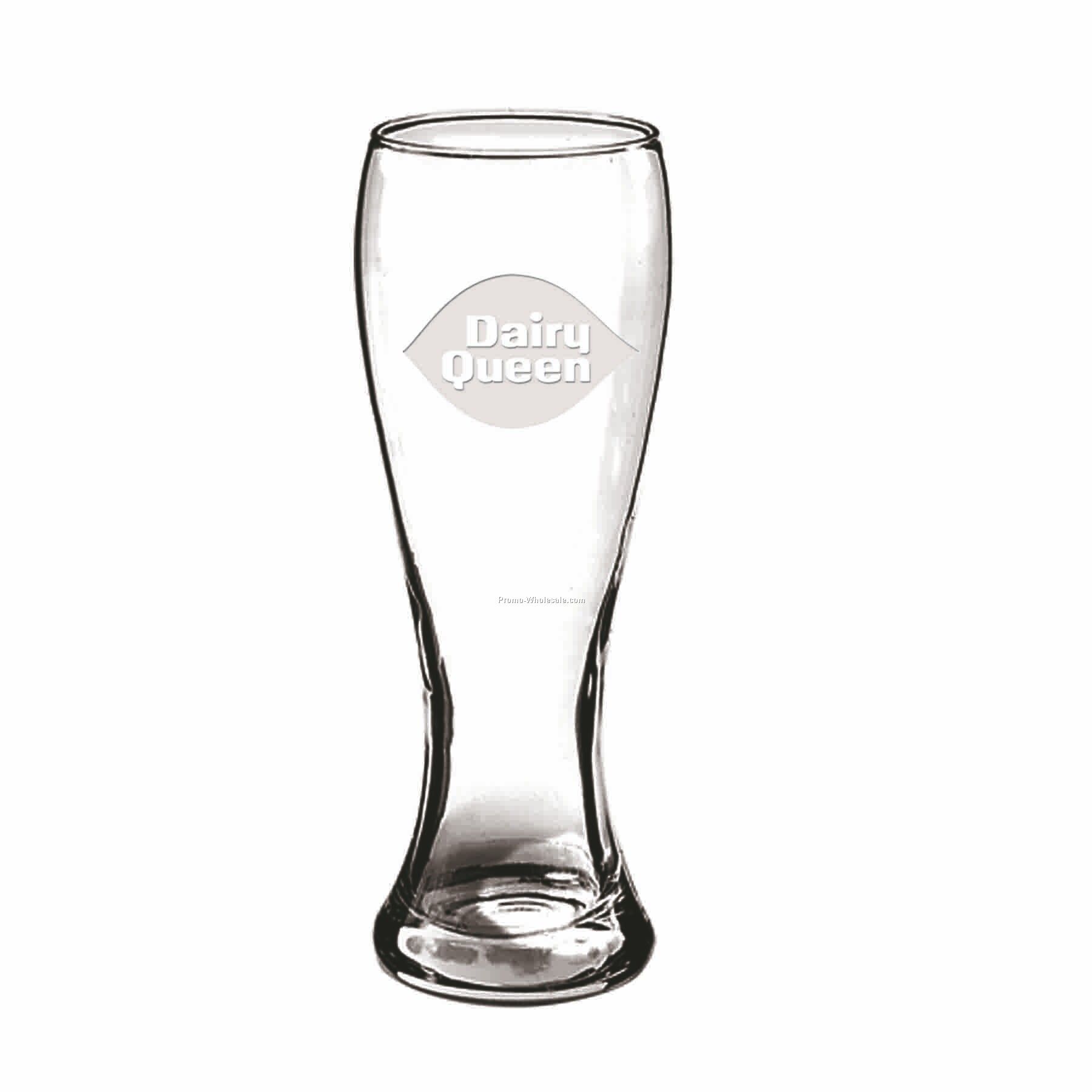 23 Oz. Crystal Pilsner Beer Glass W/ Curved Sides (Deep Etch)