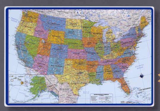 25-1/2"x17" Usa Map Desk Pad