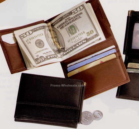 3-1/4"x4-1/8"x3/4" Leather Men's Money Clip Wallet