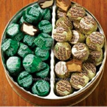 30 Oz. Peanut Butter Cups/ Dark Chocolate Mint Cups Designer Gift Tin