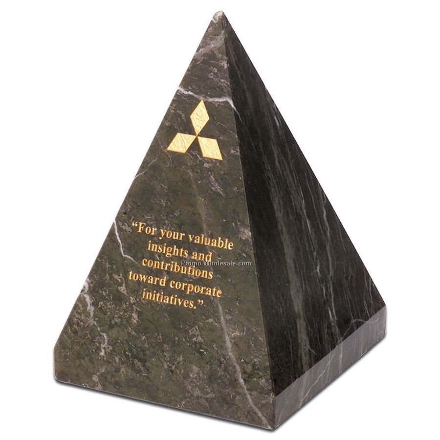 4"x6"x4" Jade Leaf Marble Pyramid