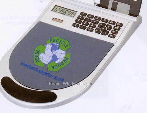 7-1/2"x11-1/2" Mousepad Calculator W/ Wrist Rest (Screened)