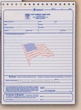 8-1/2"x11" 3 Part Proposal/ Acceptance Form W/ Flag Benday