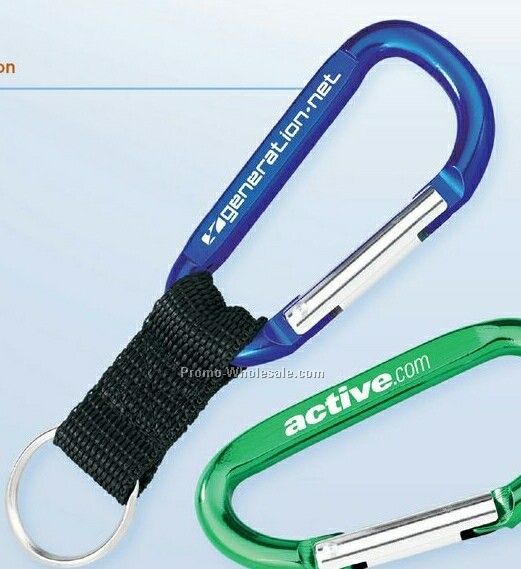 8 Cm Aluminum Carabiner With Lanyard Keychain