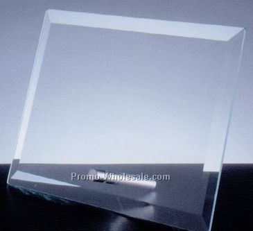 8"x6" Beveled Horizontal Rectangle Award W/ Aluminum Pole