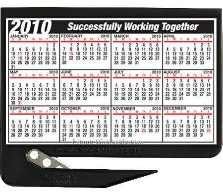 Black Calendar Business Card Letter Opener