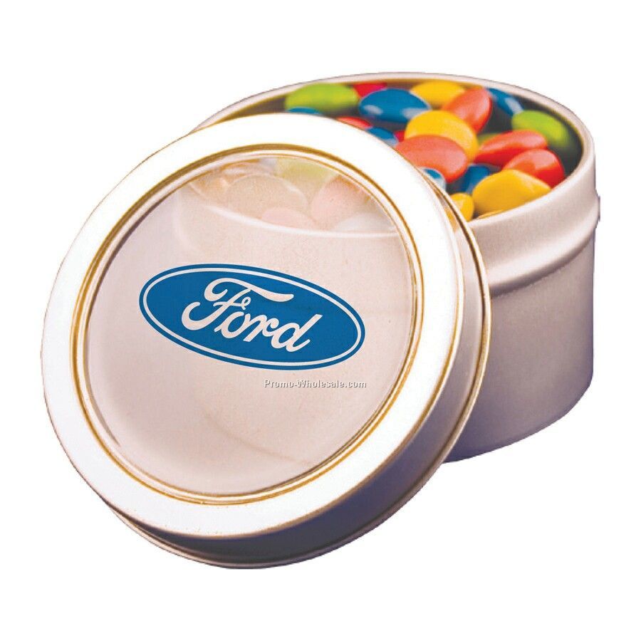 Candy Window Tin With Chocolate Covered Almonds