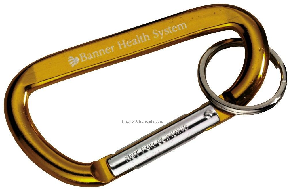 Carabiner With Ring - Gold