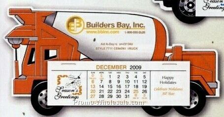 Cement Truck - Standard Full Color Die Cut Calendar - After June 1