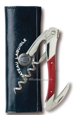 Chateau Laguiole Waiter's Red Stamina Wood Handle Corkscrew