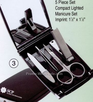 Compact Lighted Manicure Set